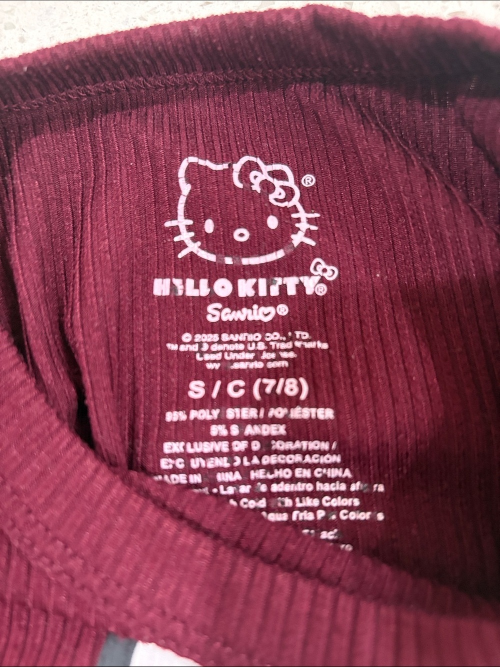 Hello Kitty Yellow, Black & Burgundy Girls' Short Sleeve Tee Trio size 7&10 - Picture 8 of 12